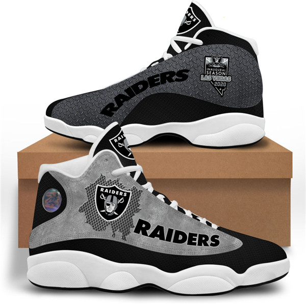Men's Las Vegas Raiders AJ13 Series High Top Leather Sneakers 001